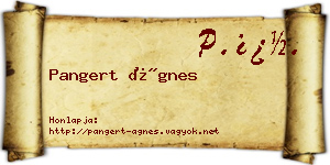 Pangert Ágnes névjegykártya